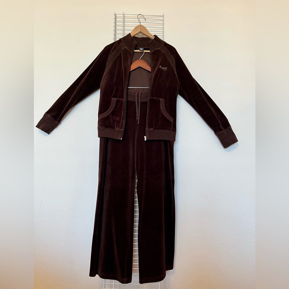 Nautica brown velour track suit. Size M
